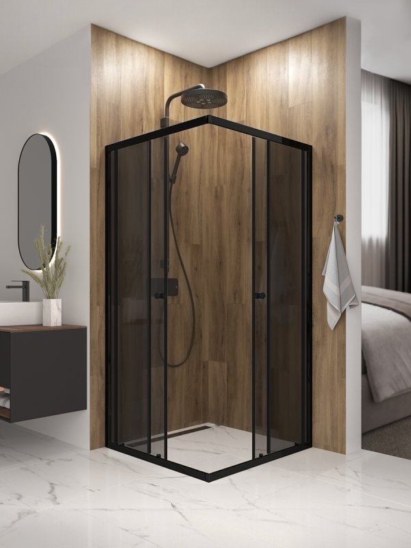 Душевой уголок Domani-Spa Shape 2 99 без поддона (DS04Sp99(2)L0T00.Gt-Black)